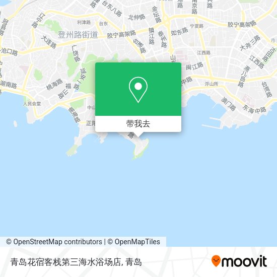 青岛花宿客栈第三海水浴场店地图