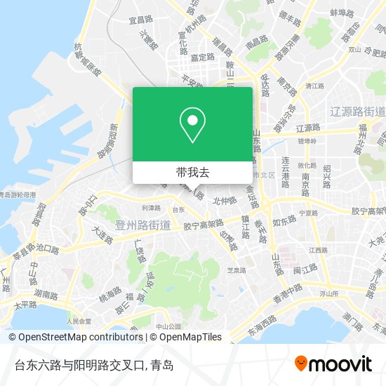 台东六路与阳明路交叉口地图