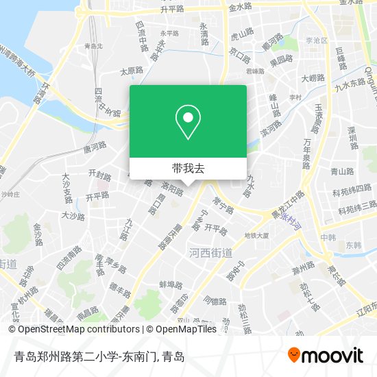 青岛郑州路第二小学-东南门地图