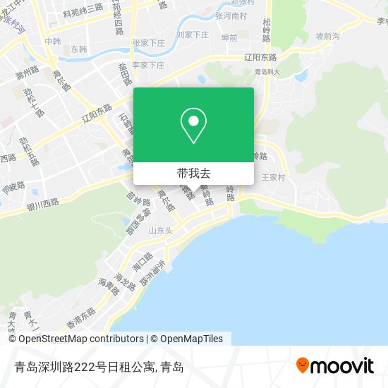 青岛深圳路222号日租公寓地图