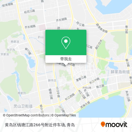黄岛区钱塘江路266号附近停车场地图