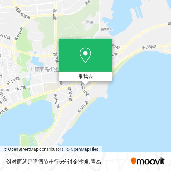 斜对面就是啤酒节步行5分钟金沙滩地图