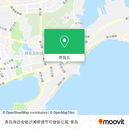 青岛海边金银沙滩啤酒节可做饭公寓地图