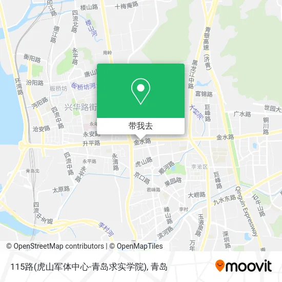 115路(虎山军体中心-青岛求实学院)地图