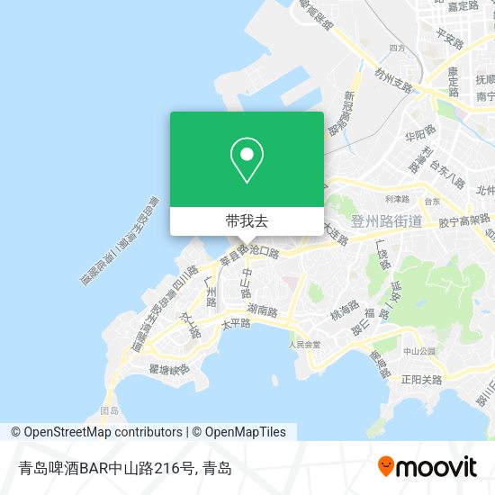 青岛啤酒BAR中山路216号地图