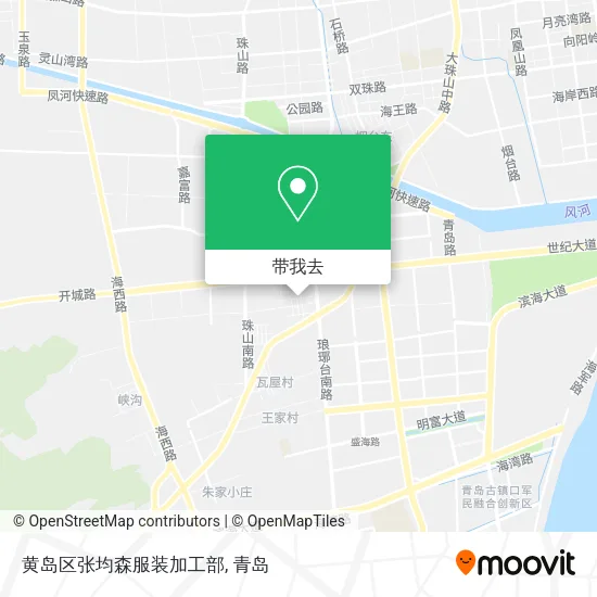 黄岛区张均森服装加工部地图