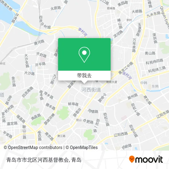 青岛市市北区河西基督教会地图