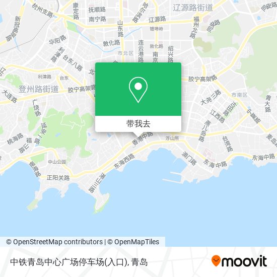 中铁青岛中心广场停车场(入口)地图