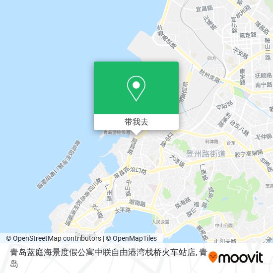 青岛蓝庭海景度假公寓中联自由港湾栈桥火车站店地图