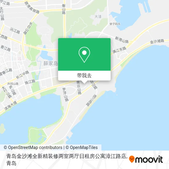 青岛金沙滩全新精装修两室两厅日租房公寓漳江路店地图