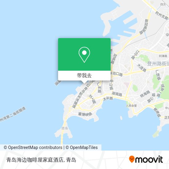 青岛海边咖啡屋家庭酒店地图