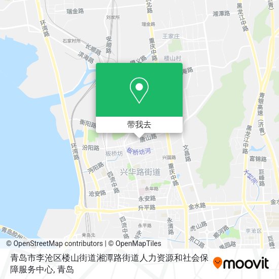 青岛市李沧区楼山街道湘潭路街道人力资源和社会保障服务中心地图