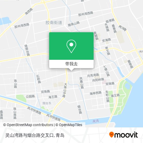 灵山湾路与烟台路交叉口地图