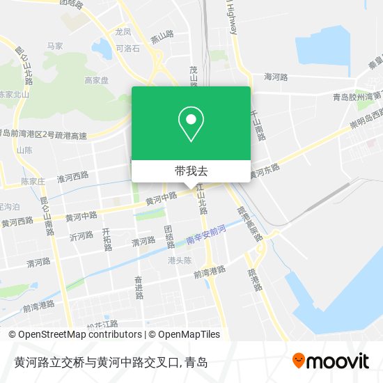 黄河路立交桥与黄河中路交叉口地图
