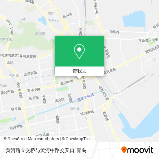 黄河路立交桥与黄河中路交叉口地图