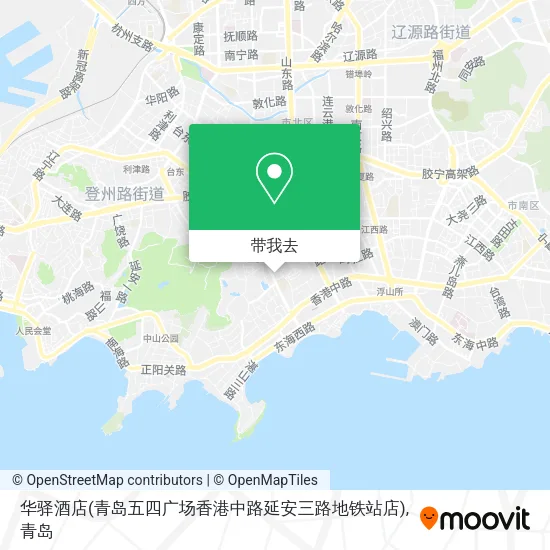 华驿酒店(青岛五四广场香港中路延安三路地铁站店)地图