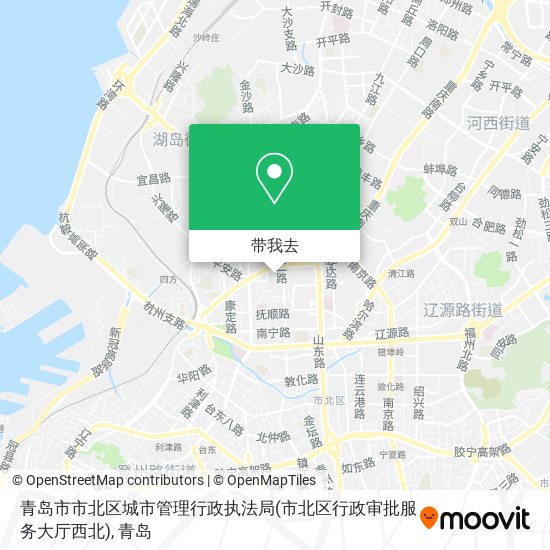青岛市市北区城市管理行政执法局(市北区行政审批服务大厅西北)地图