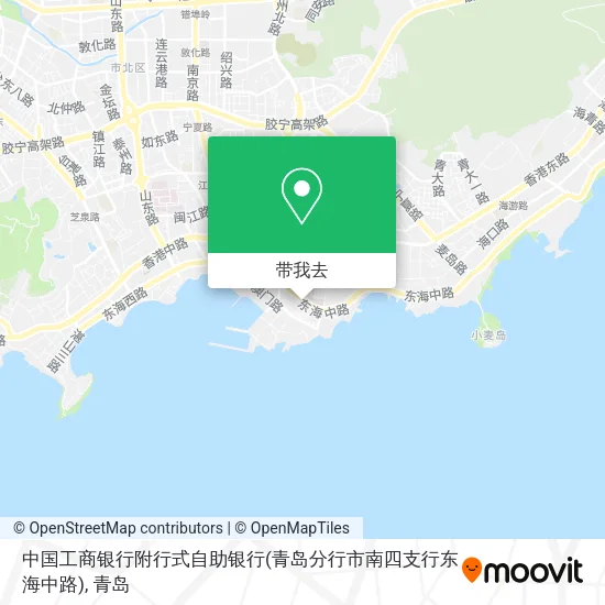 中国工商银行附行式自助银行(青岛分行市南四支行东海中路)地图