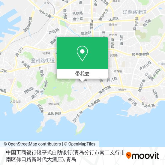 中国工商银行银亭式自助银行(青岛分行市南二支行市南区仰口路新时代大酒店)地图