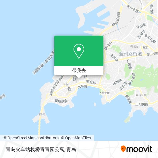 青岛火车站栈桥青青园公寓地图