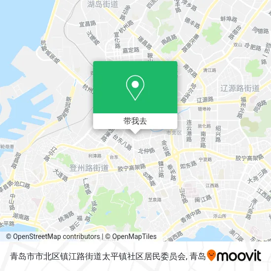 青岛市市北区镇江路街道太平镇社区居民委员会地图