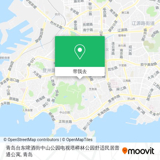 青岛台东啤酒街中山公园电视塔榉林公园舒适民居普通公寓地图