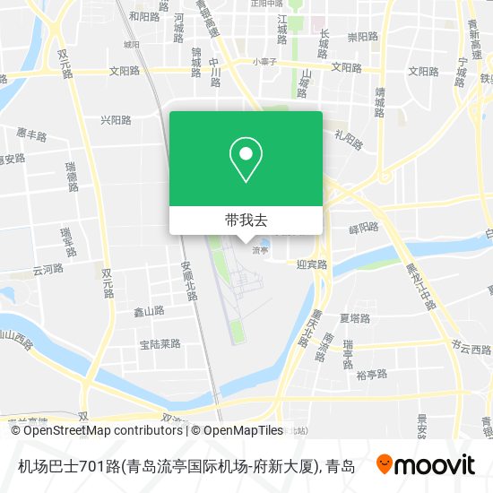 机场巴士701路(青岛流亭国际机场-府新大厦)地图