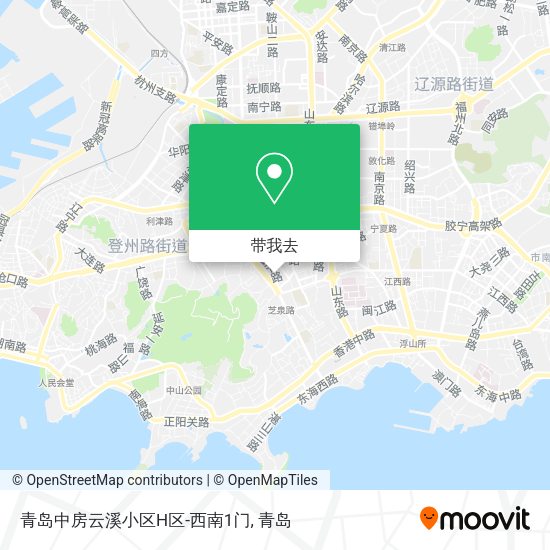 青岛中房云溪小区H区-西南1门地图