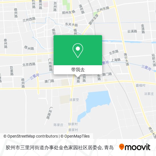 胶州市三里河街道办事处金色家园社区居委会地图