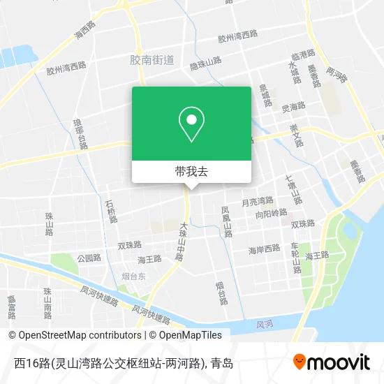 西16路(灵山湾路公交枢纽站-两河路)地图