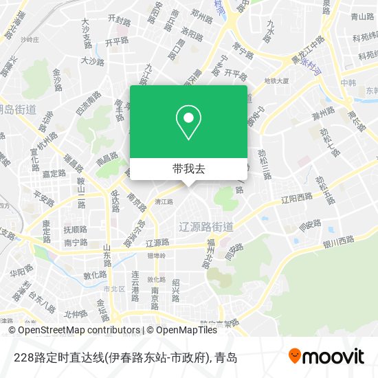 228路定时直达线(伊春路东站-市政府)地图