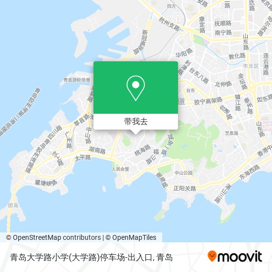 青岛大学路小学(大学路)停车场-出入口地图