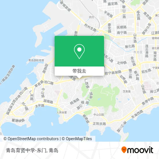 青岛育贤中学-东门地图