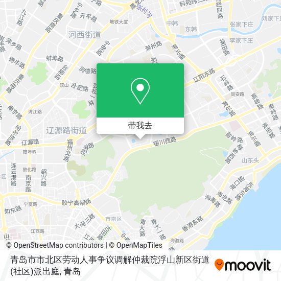 青岛市市北区劳动人事争议调解仲裁院浮山新区街道(社区)派出庭地图