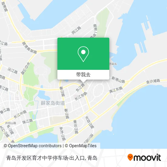 青岛开发区育才中学停车场-出入口地图