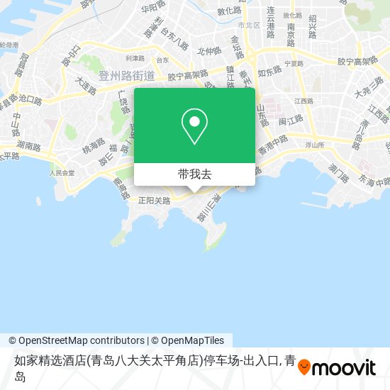 如家精选酒店(青岛八大关太平角店)停车场-出入口地图