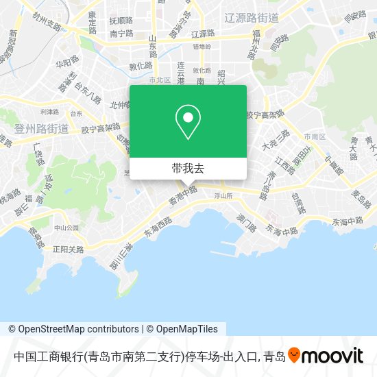 中国工商银行(青岛市南第二支行)停车场-出入口地图