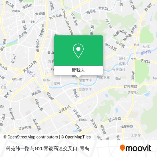 科苑纬一路与G20青银高速交叉口地图