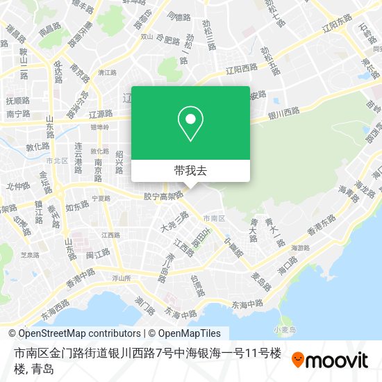 市南区金门路街道银川西路7号中海银海一号11号楼楼地图