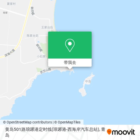 黄岛501路琅琊港定时线(琅琊港-西海岸汽车总站)地图