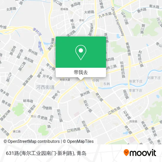 631路(海尔工业园南门-新利路)地图