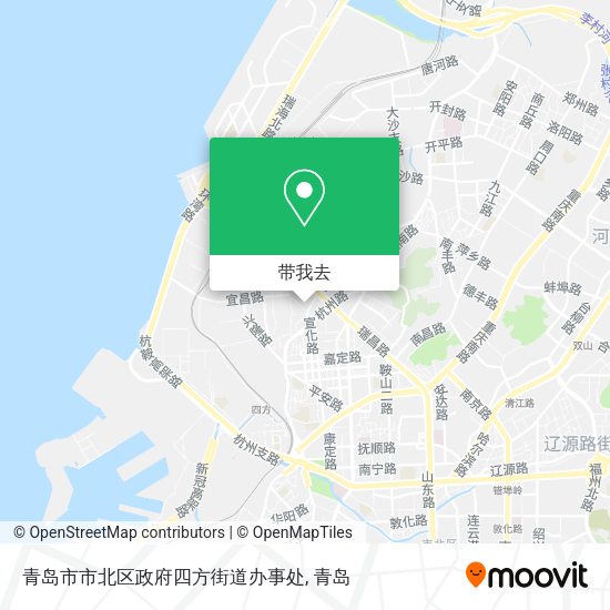 青岛市市北区政府四方街道办事处地图