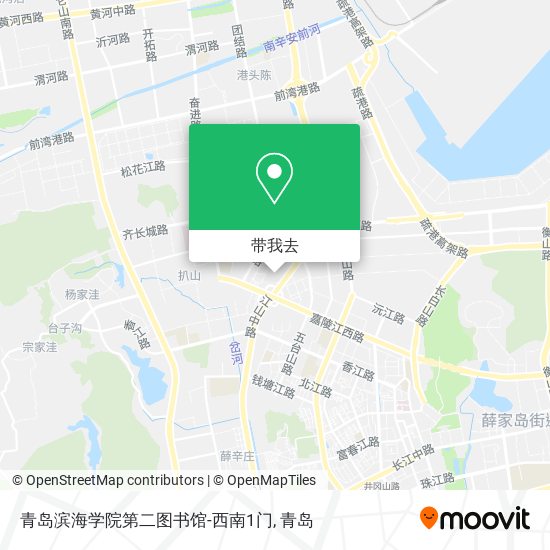 青岛滨海学院第二图书馆-西南1门地图