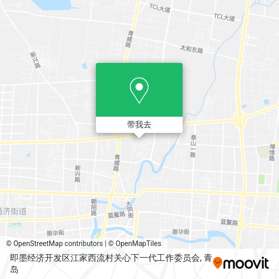 即墨经济开发区江家西流村关心下一代工作委员会地图