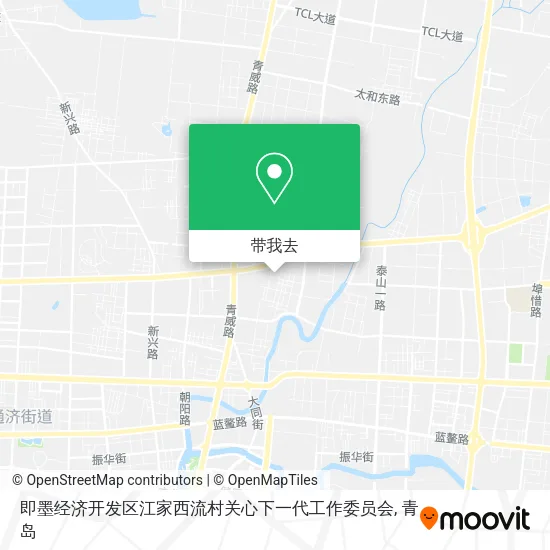 即墨经济开发区江家西流村关心下一代工作委员会地图