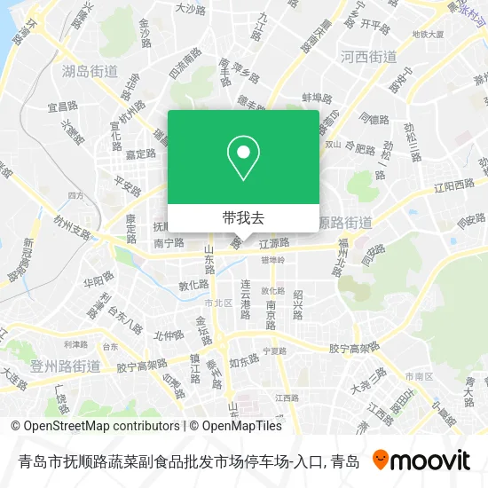 青岛市抚顺路蔬菜副食品批发市场停车场-入口地图