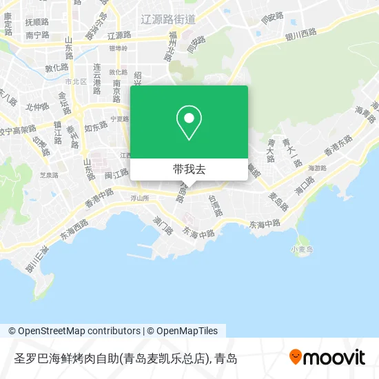 圣罗巴海鲜烤肉自助(青岛麦凯乐总店)地图