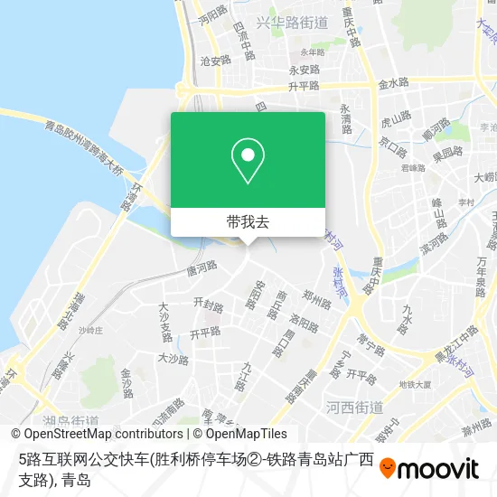5路互联网公交快车(胜利桥停车场②-铁路青岛站广西支路)地图