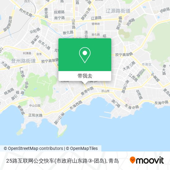 25路互联网公交快车(市政府山东路③-团岛)地图