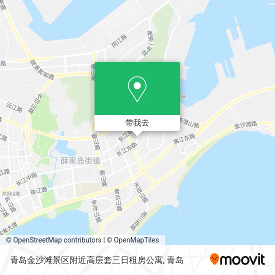 青岛金沙滩景区附近高层套三日租房公寓地图